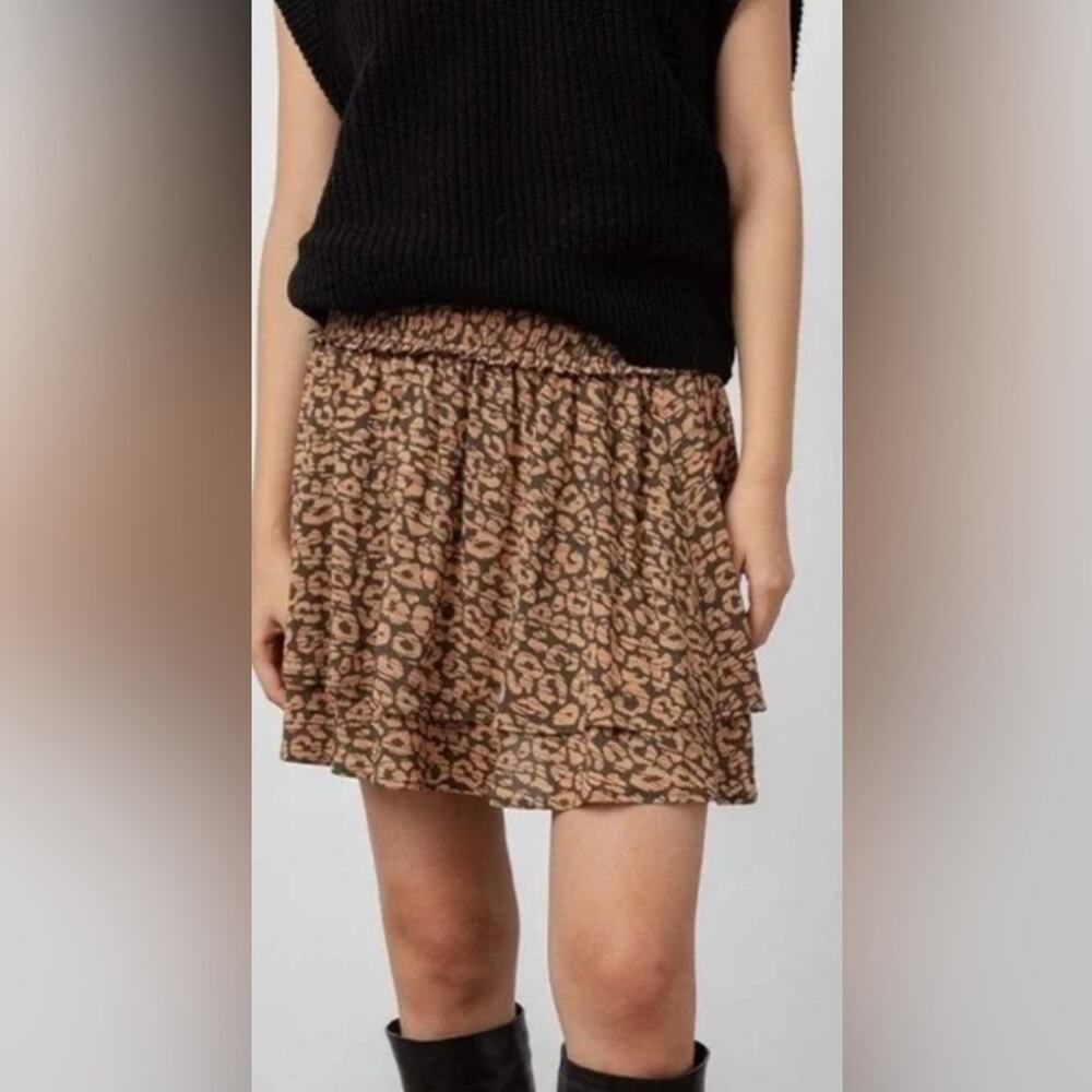 Rails Leopard Print Mini Skirt - Brown and Black